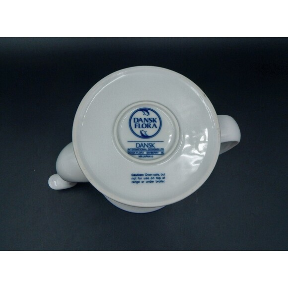 Dansk Flora Coffee Tea Pot Bayberry Blue White NR/Japan Porcelain - Picture 8 of 9